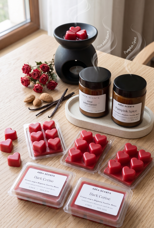Wax Melts Inimioare Dark Cerise – Cireșe Negre, Migdale & Vanilie (6 buc.)